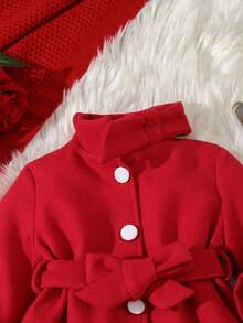 嬰兒女孩秋天優雅休閒圖案紅色的毛織品外套