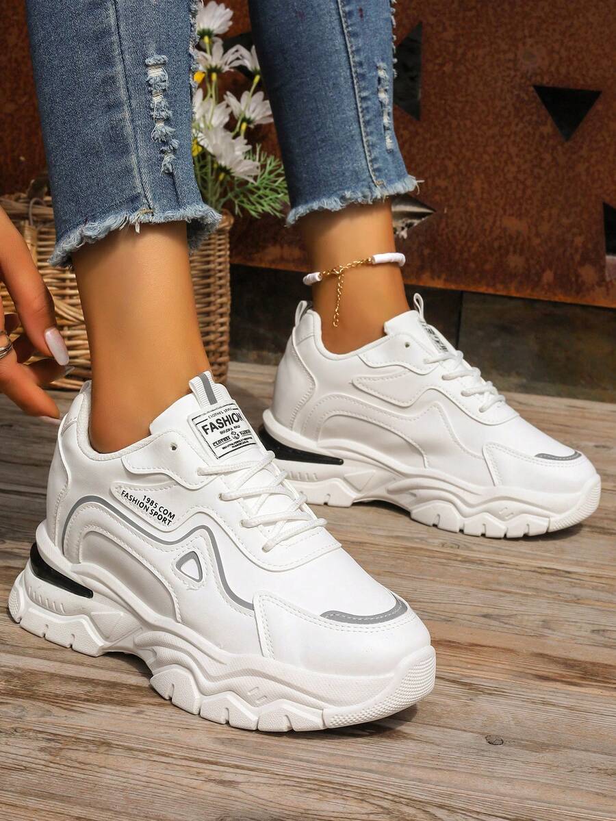 時尚休閒運動鞋,厚底斜跟