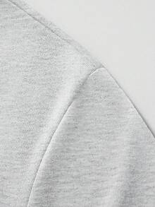 SHEIN EZwear Women's Letter Print Drop Shoulder Sweatshirt - Light Grey - View 5