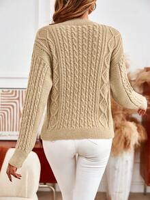 SHEIN Frenchy Xoắn Dan Thả vai Áo nịt vải thô - Lạc đà - Xem 3