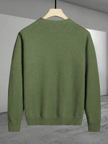 Manfinity Homme 男士素色麻花編織套頭毛衣 - 薄荷綠 - 查看 2