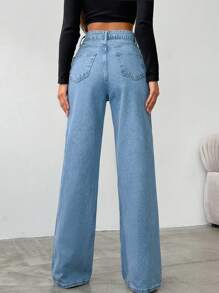 Slant Pocket Straight Leg Jeans