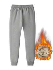 Men's Solid Color Drawstring Pocket Elastic Cuff Casual Sweatpants