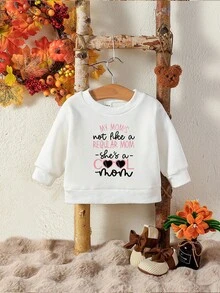 Baby Girl Letter Pattern Sweatshirt - White - View 1