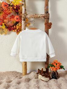 Baby Girls' Letter Printed Sweatshirt - White - View 2