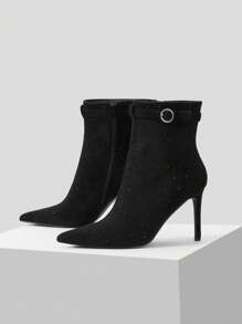 MOTF PREMIUM RHINESTONE STILETTO BOOTIES - Black - View 9