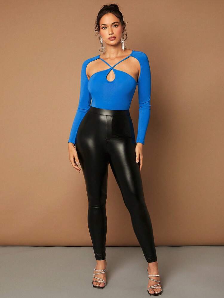 Women's Hollow Out Raglan Sleeve Bodysuit