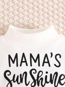 秋冬新款韓版翻領時尚外套+字母圖案印花洋裝毛茸茸兒童套裝