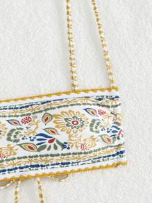 SHEIN Swim Summer Beach Floral Print Spaghetti Strap Bikini Set - Multicolor - View 5