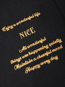 Manfinity Homme Loose Fit Men's Overcoat With Geometric & Slogan Graphic, Raglan Sleeves And Without Hoodie - Multicolor - View 5