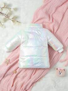 Chaqueta Frontal Con Cremallera Informal Y De Moda Para Niña