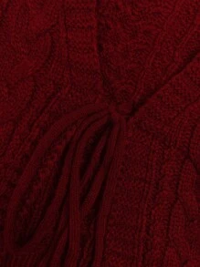 SHEIN Unity 女士酒红色灯笼袖 V 领开衫、长袖上衣