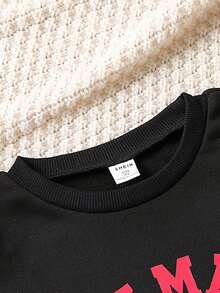 SHEIN 3件裝女童時尚字母印花衛衣休閒透氣毛衣春秋戶外活動兒童上衣 - 彩色 - 查看 6