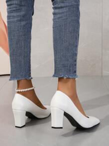 Fall/Winter 2025 Women's Elegant White High Heel Pumps,Elegant