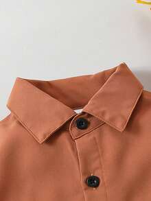 SHEIN Toddler Boys' Fashionable Street Style Thick Warm Shirt Jacket For Autumn And Winter - Multicolor - View 3