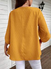 EMERY ROSE Hơn Chấm Swiss Tay áo loe Áo sơ mi - Màu vàng - Xem 2