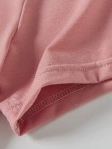 Heart Print Tee Graphic Tees Women Tops - Dusty Pink - View 3