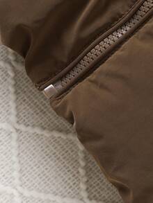 SHEIN 女婴 3d 耳朵插肩袖连帽棉服外套