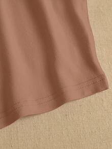 SHEIN Unity 女款口號印花背心 - 摩卡棕 - 查看 3