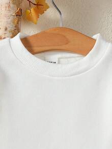 Baby Girl Letter Pattern Sweatshirt - White - View 6