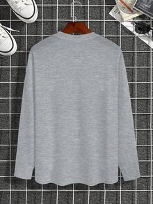 Manfinity Homme 男士翅膀印花t恤 - 灰色 - 查看 2