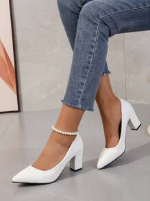 Fall/Winter 2025 Women's Elegant White High Heel Pumps,Elegant