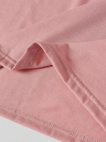 Heart Print Tee Graphic Tees Women Tops - Dusty Pink - View 5