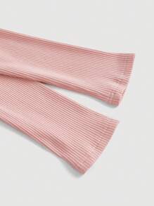 SHEIN MOD 肋紋針織扭結前短袖修身連身裙 - 粉色 - 查看 4