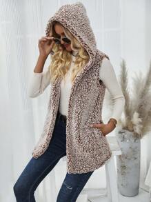 SHEIN LUNE Women's Sleeveless Hooded Jacket