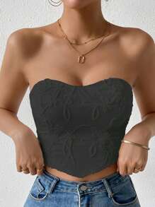 Chiquease Women'S Special Embroidered Fabric Off Shoulder Top - Black - View 1