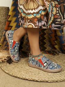 編織鹿印花女士休閒運動鞋，休閒鞋 - 彩色 - 查看 3