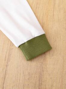 Set hanorac și pantaloni cu imprimare integrală pentru băieți, cu tematică de familie cu animale, toamnă/iarnă - Caisă - Vizualizare 4