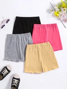 SHEIN Young Girl 4pcs/Set Bowknot Shorts