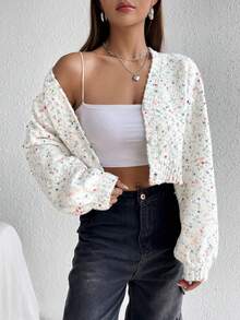 SHEIN Qutie Thuốc nhuộm Không gian Thả vai Cắt sửa áo lông cừu - Nhiều màu - Xem 5