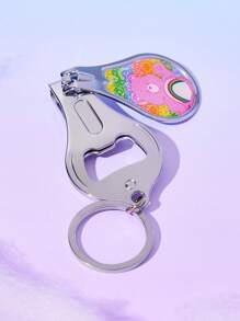 ROMWE X Care Bears 1pc Cartoon Bear Shaped Nail Clippers Tools,Bag,Organizer,Storage - Multicolor - View 2