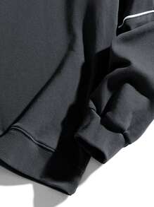 男士時尚圓領簡約運動外套 - 深灰色 - 查看 4