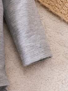 嬰兒男寶寶純色連身衣+連帽呢大衣+褲子 - 寶藍色 - 查看 3