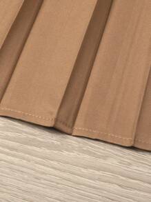 Teen Girl Casual And Elegant Waisted Pleated Dress Set With Crop Jacket