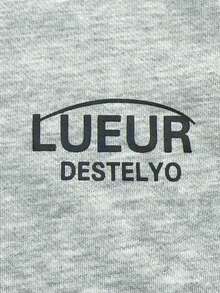 Casual Letter Print Hooded Zip-Up Sweatshirt Jacket