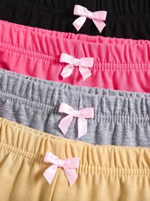SHEIN Young Girl 4pcs/Set Bowknot Shorts