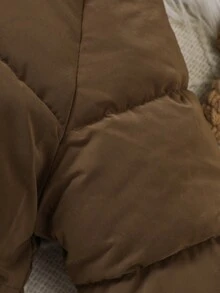 SHEIN 女婴 3d 耳朵插肩袖连帽棉服外套