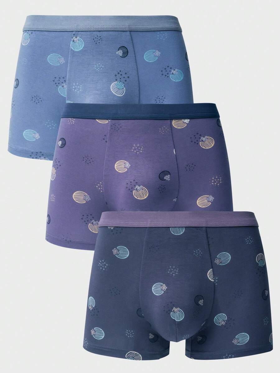 3pcs Men's Printed Boxer Shorts - Multicolor - View 1