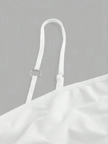 SHEIN MOD Pleated Asymmetric Collar Top - White - View 4