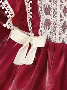 寶寶女孩時尚宮廷風長袖裙子,適用於秋冬,首選1歲生日禮物