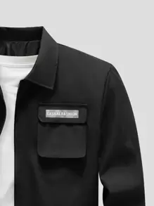 Manfinity Homme Men's Cargo Jacket - Black - View 4