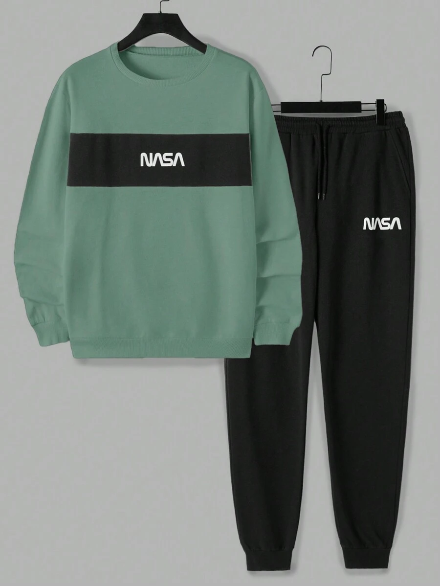 RueChic 男士撞色两件套 - 薄荷綠 - 查看 1