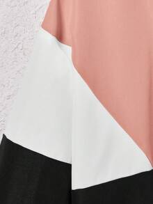 SHEIN 女大童撞色字母補丁細節連帽夾克 - 珊瑚橙 - 查看 3