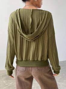 SHEIN EZwear 女性鏤空連帽衫