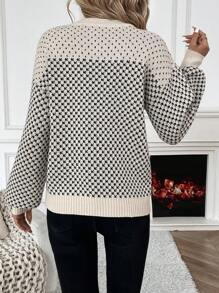 EMERY ROSE Áo len tay dài họa tiết toàn thân, kiểu dáng vai rớt, thích hợp mặc mùa thu đông. - Nhiều màu - Xem 2