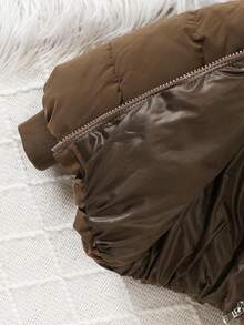 SHEIN 女婴 3d 耳朵插肩袖连帽棉服外套